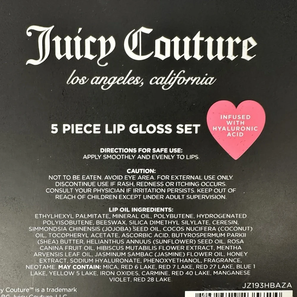 Juicy Couture Lip Oil Set 5 Piece Pink Leopard Hyaluronic Acid New‎